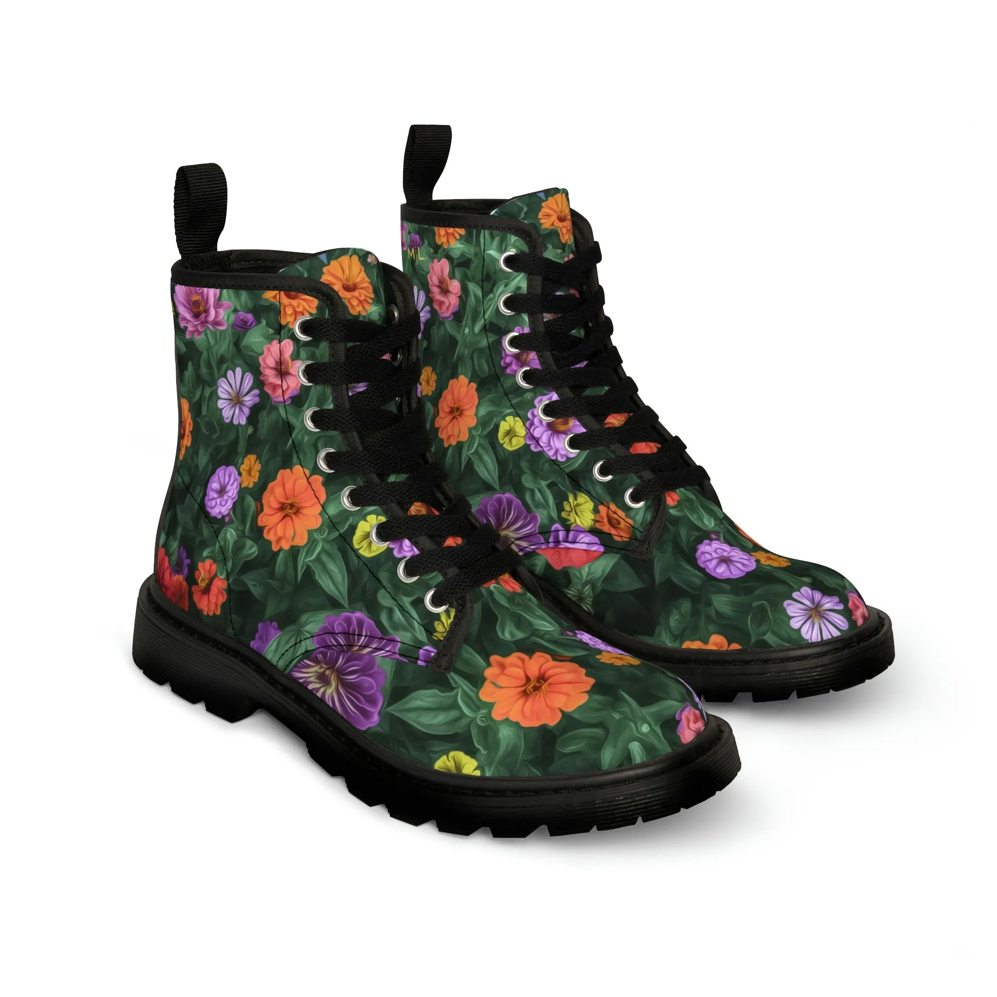 Flower Garden Women's Canvas Art Boots