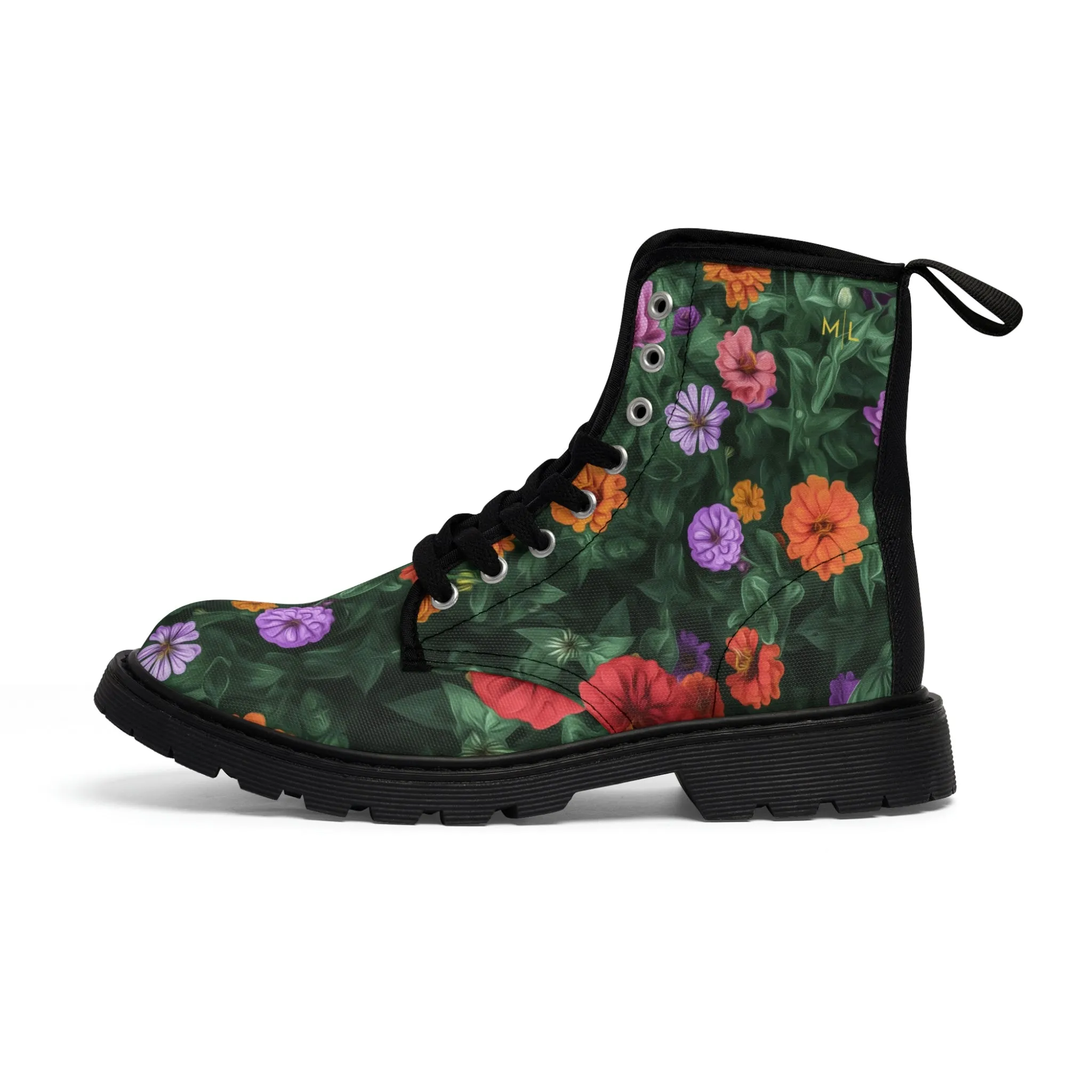 Flower Garden Women's Canvas Art Boots