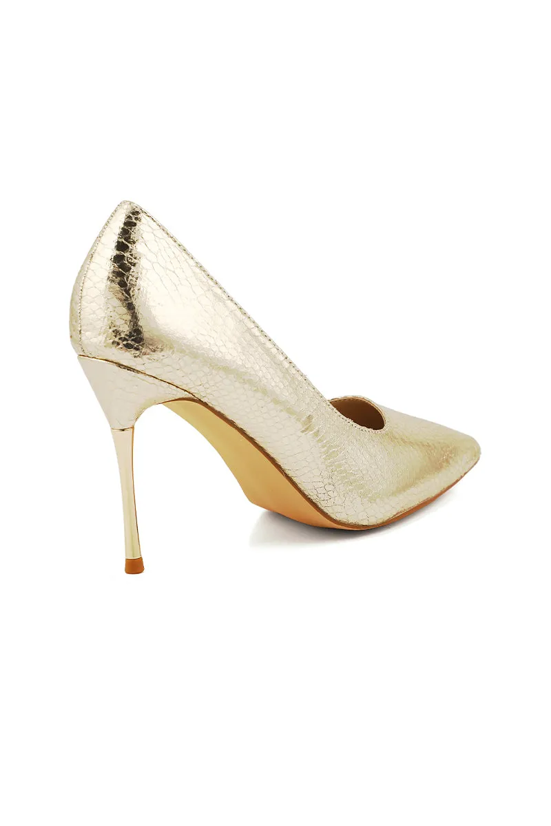 Formal Court Shoes I44433-Golden