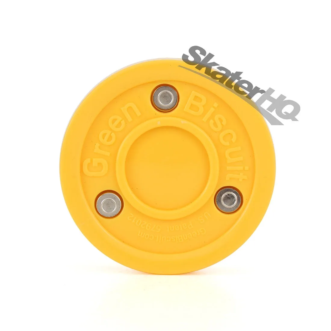 Green Biscuit Hockey Puck - Yellow