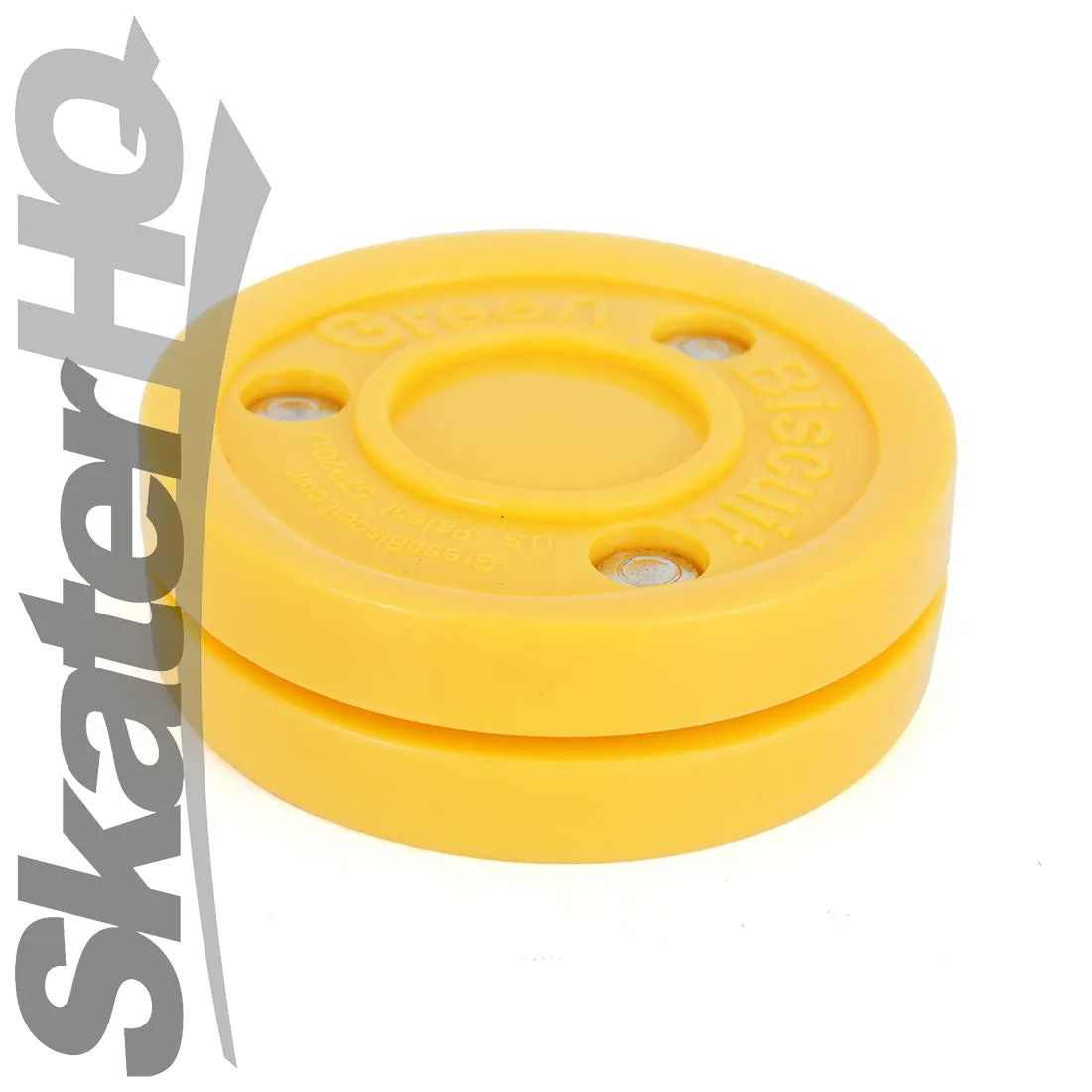 Green Biscuit Hockey Puck - Yellow