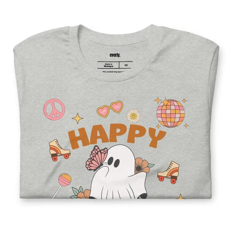 Happy Halloween Groovy Ghost Graphic Tee