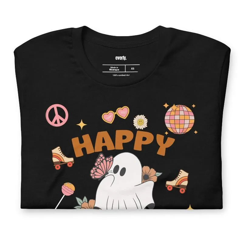 Happy Halloween Groovy Ghost Graphic Tee