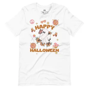 Happy Halloween Groovy Ghost Graphic Tee