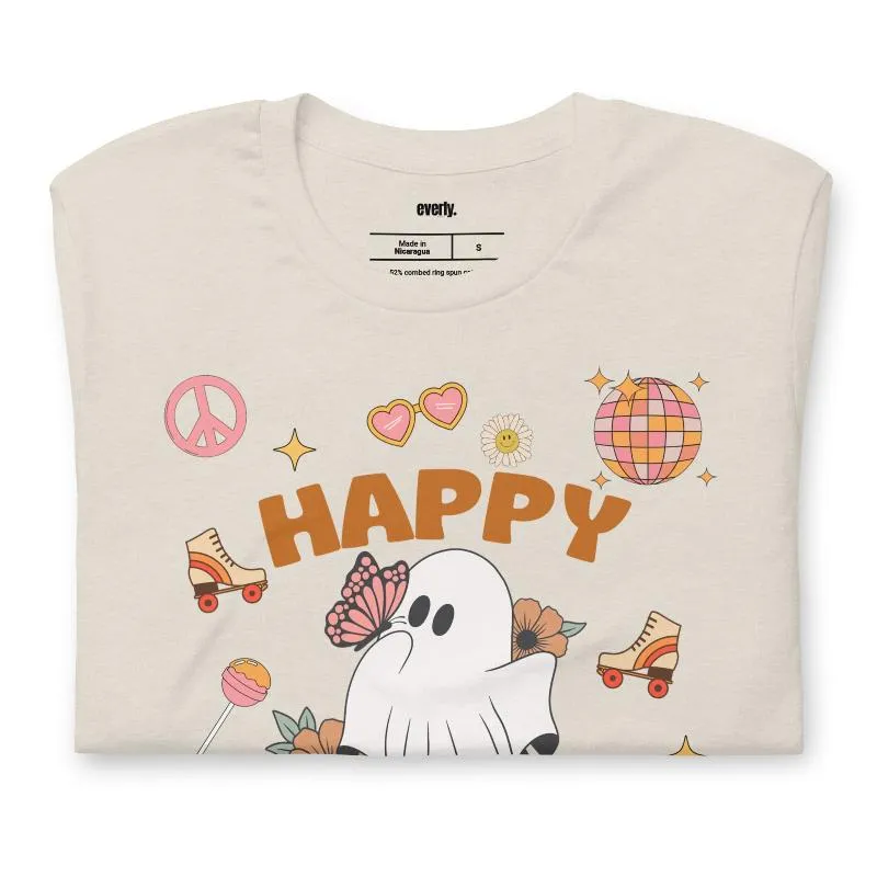 Happy Halloween Groovy Ghost Graphic Tee