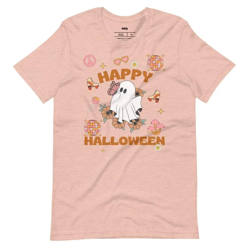 Happy Halloween Groovy Ghost Graphic Tee