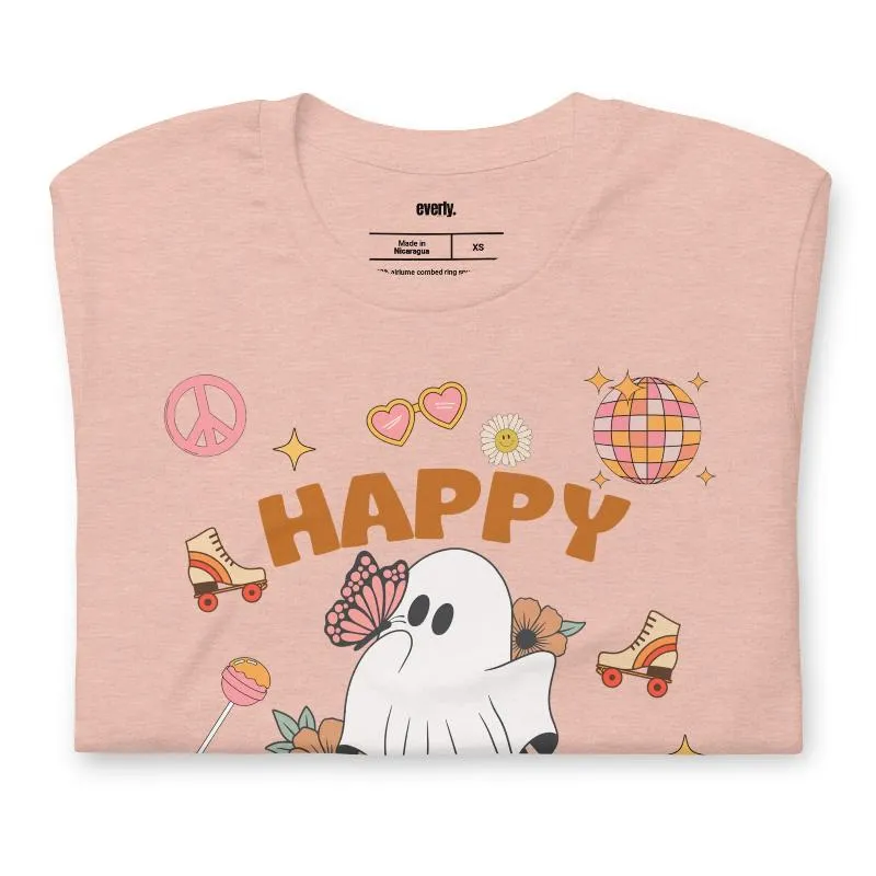 Happy Halloween Groovy Ghost Graphic Tee