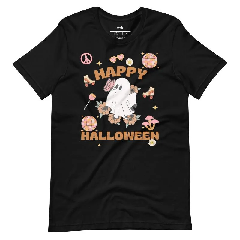 Happy Halloween Groovy Ghost Graphic Tee