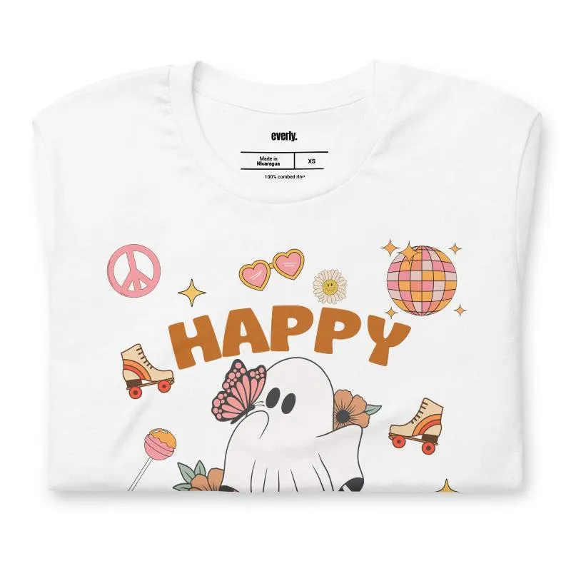 Happy Halloween Groovy Ghost Graphic Tee
