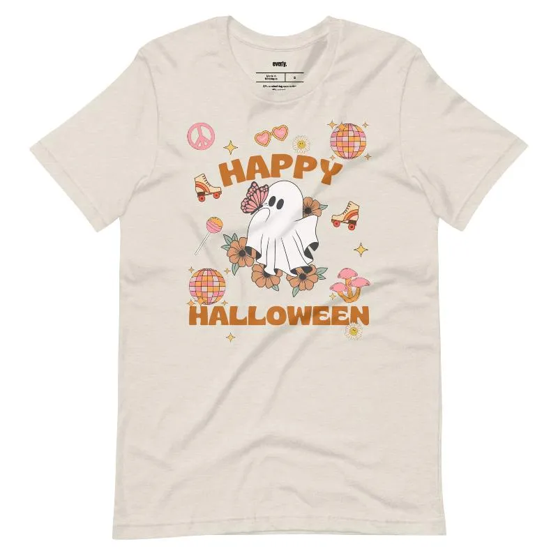Happy Halloween Groovy Ghost Graphic Tee