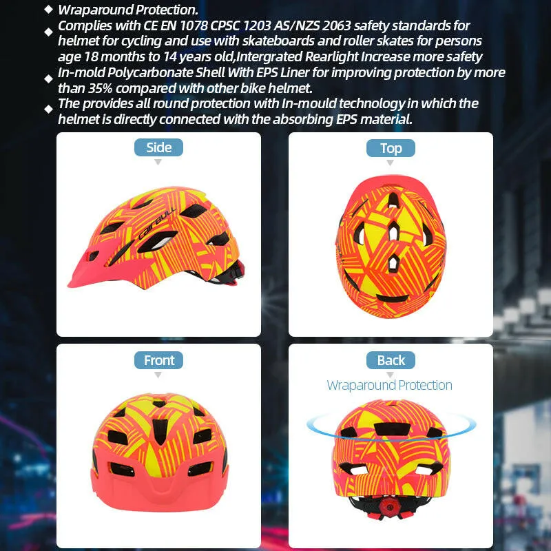 Helmet Kids Youth Child Bike Scooter Skating Helmet Mountain Bike Fit For Ages 4 to13 Years Old Road Bicycle Children's Helmet