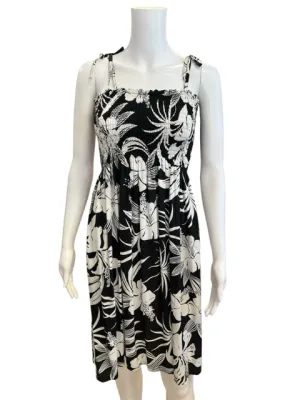 Hibiscus Collection Size One Size Black/White Floral Consignment Ladies Swim Cover Up