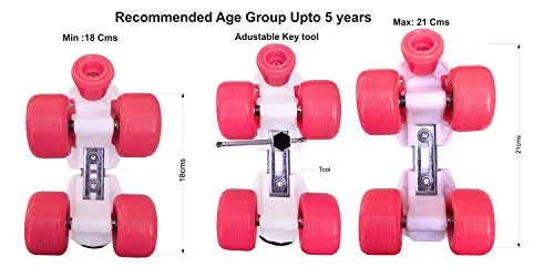 Jaspo Toddlers Baby Kids Junior Pro Adjustable Roller Skates Combo (Up to 5 Years) (Derby Dolls PRO)