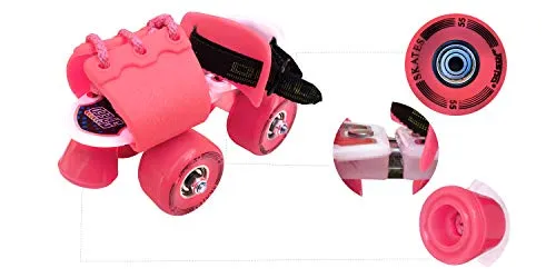 Jaspo Toddlers Baby Kids Junior Pro Adjustable Roller Skates Combo (Up to 5 Years) (Derby Dolls PRO)