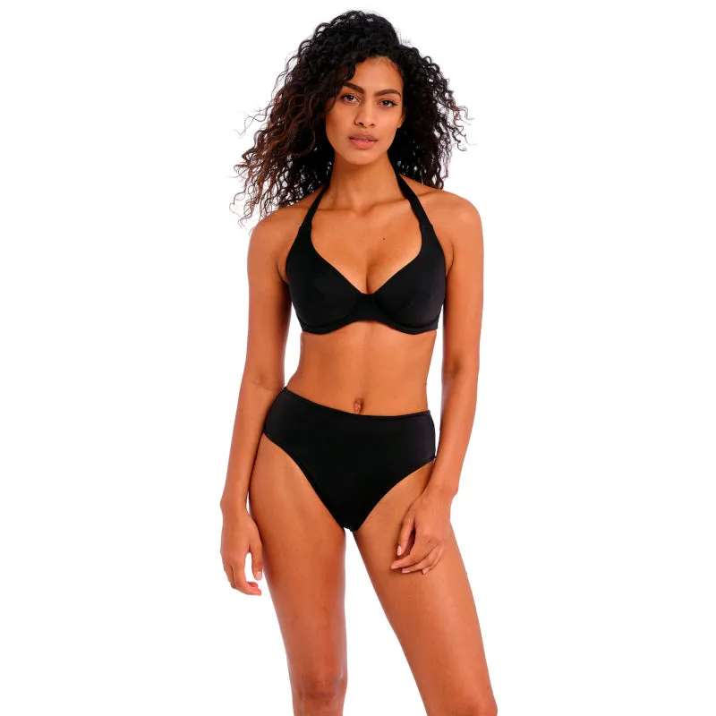 Jewel Cove Halter Bikini Top Plain Black - Freya Swim