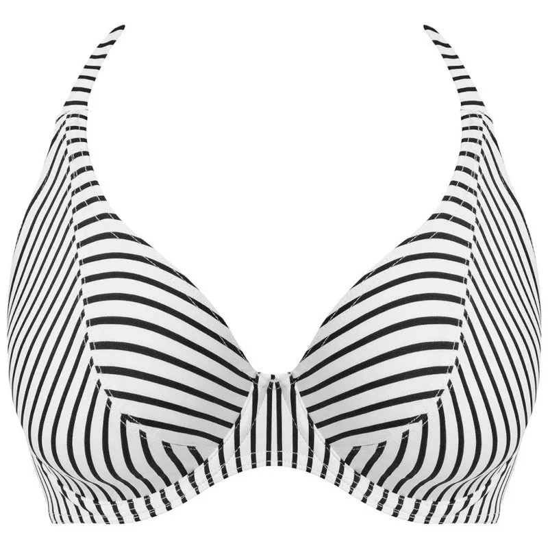 Jewel Cove Halter Bikini Top Stripe Black - Freya Swim