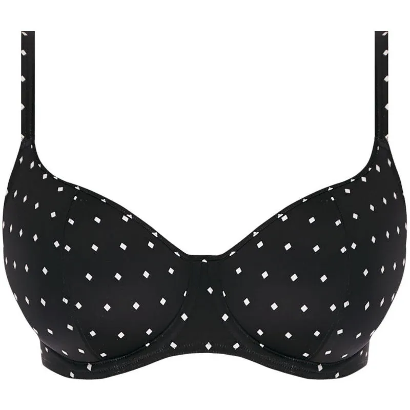 Jewel Cove Sweetheart Bikini Top Black Diamond Print - Freya Swim