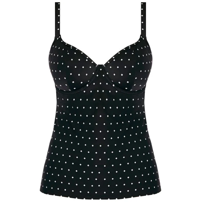 Jewel Cove Tankini Swim Top Black Diamond Print - Freya Swim