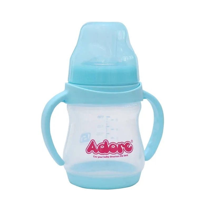 Jiggle 2 in 1 Plastic Feeding Bottle - Wide Neck with Handle