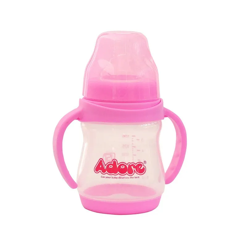 Jiggle 2 in 1 Plastic Feeding Bottle - Wide Neck with Handle