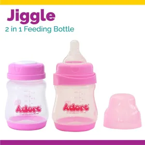 Jiggle 2 in 1 Plastic Feeding Bottle - Wide Neck without Handle