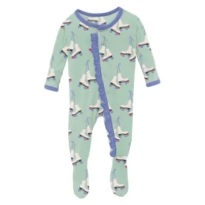 Kickee Pants Ruffle Footie | Pistahio Roller Skates