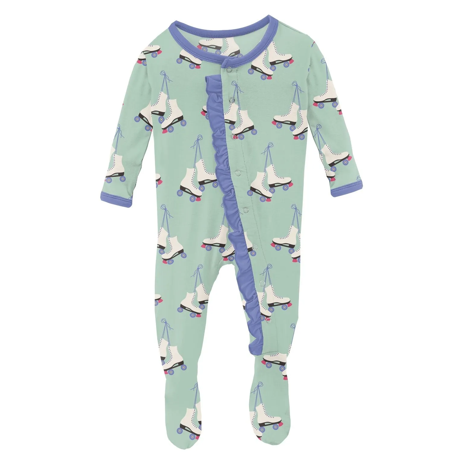Kickee Pants Ruffle Footie | Pistahio Roller Skates