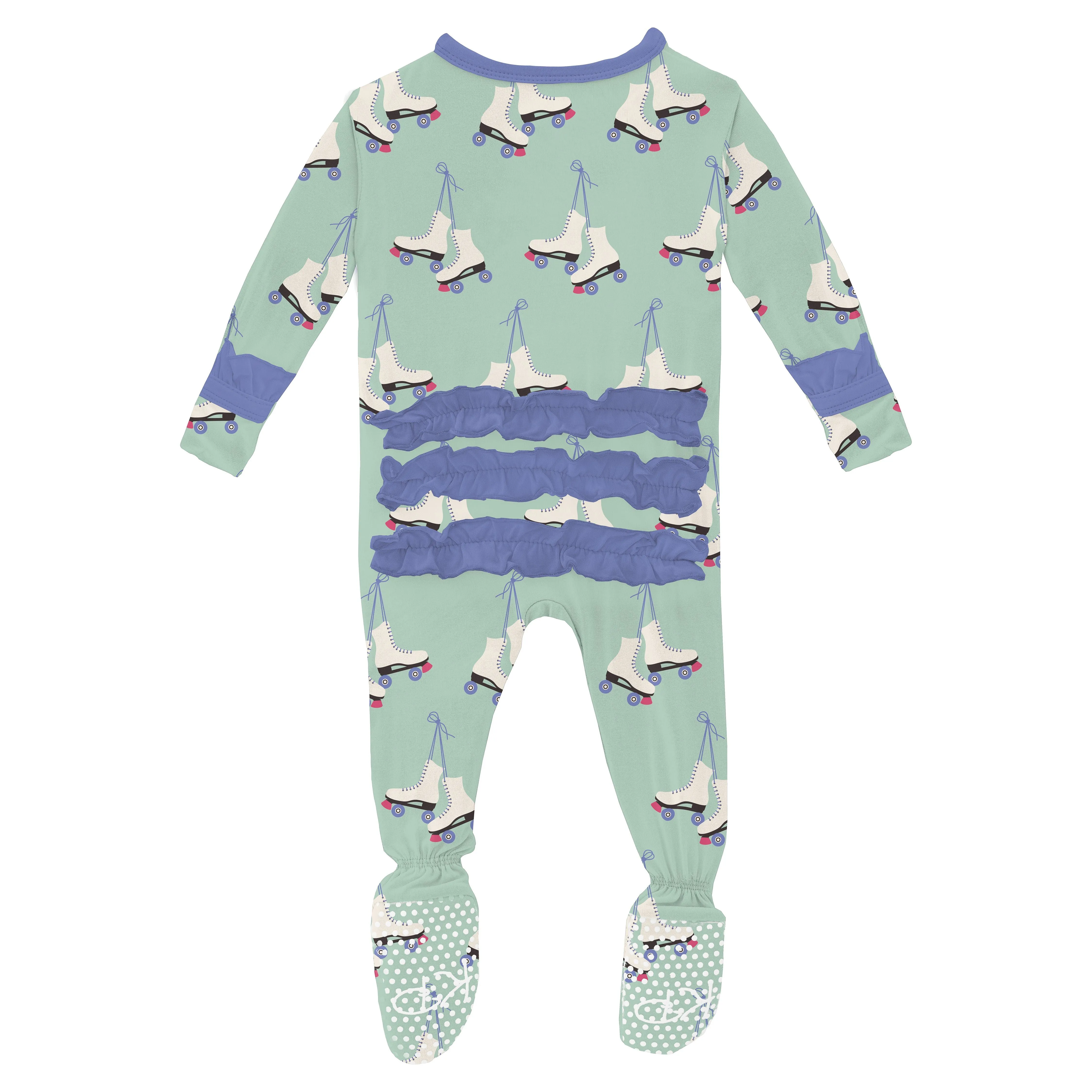 Kickee Pants Ruffle Footie | Pistahio Roller Skates