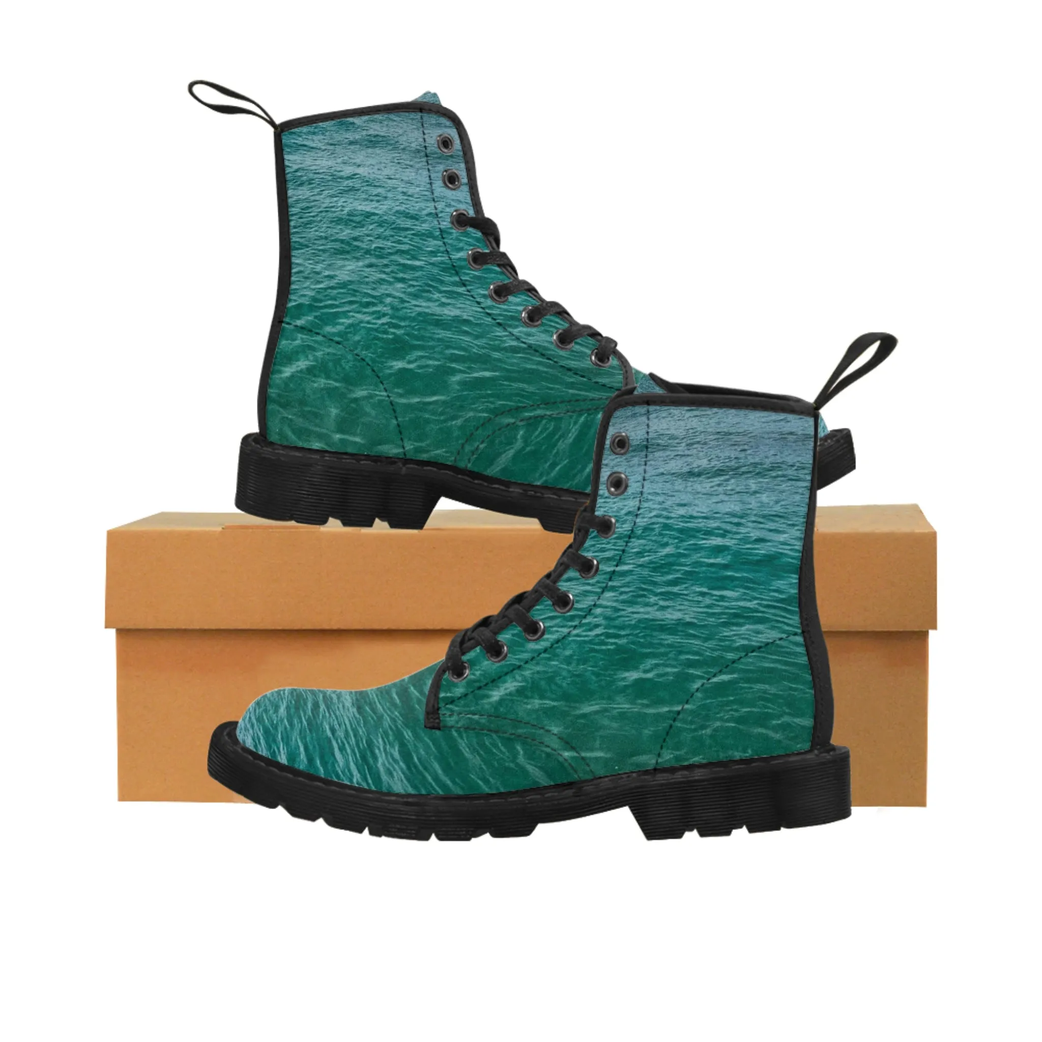 Lake Michigan Blue Women's Canvas Boots