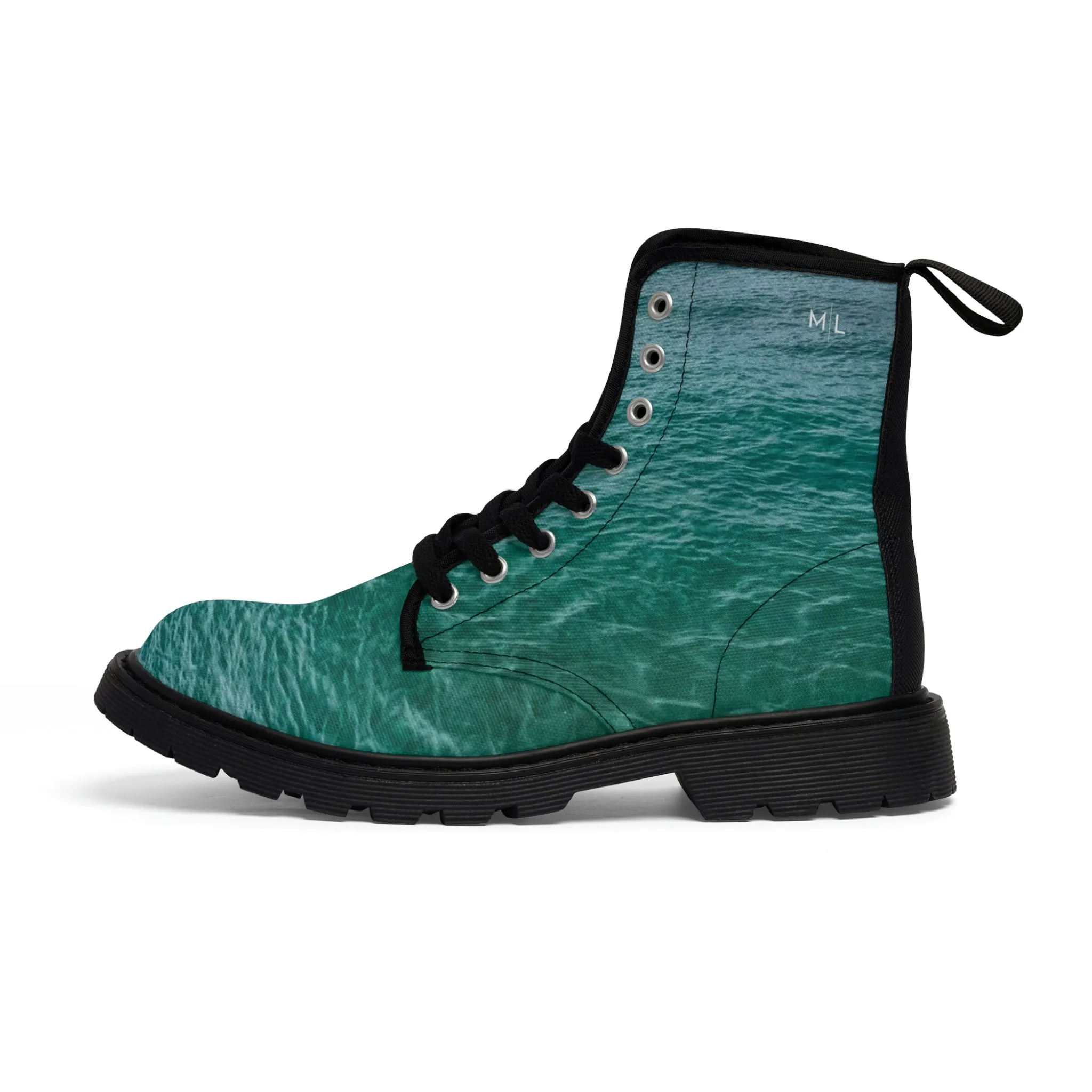 Lake Michigan Blue Women's Canvas Boots
