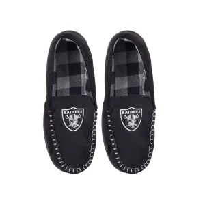 LAS VEGAS RAIDERS MEN'S MOCCASIN SLIPPERS