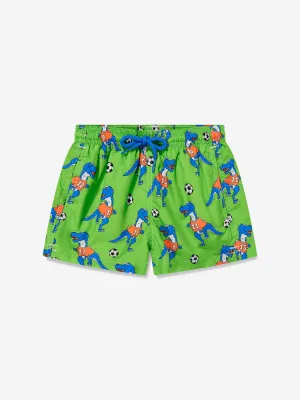 MC2 Saint Barth Boys Dino Football Swim Shorts in Green