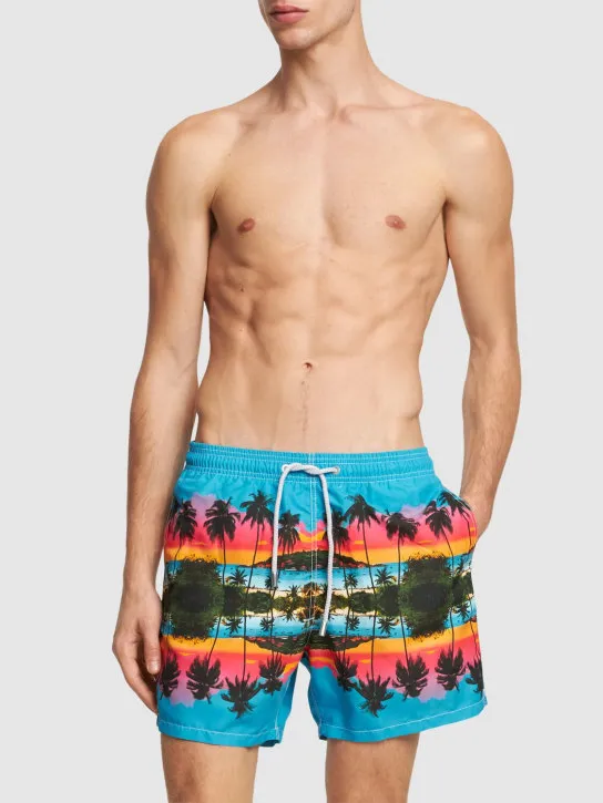 Mc2 Saint Barth   Landscape print ultralight swim shorts 