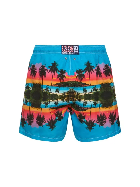 Mc2 Saint Barth   Landscape print ultralight swim shorts 