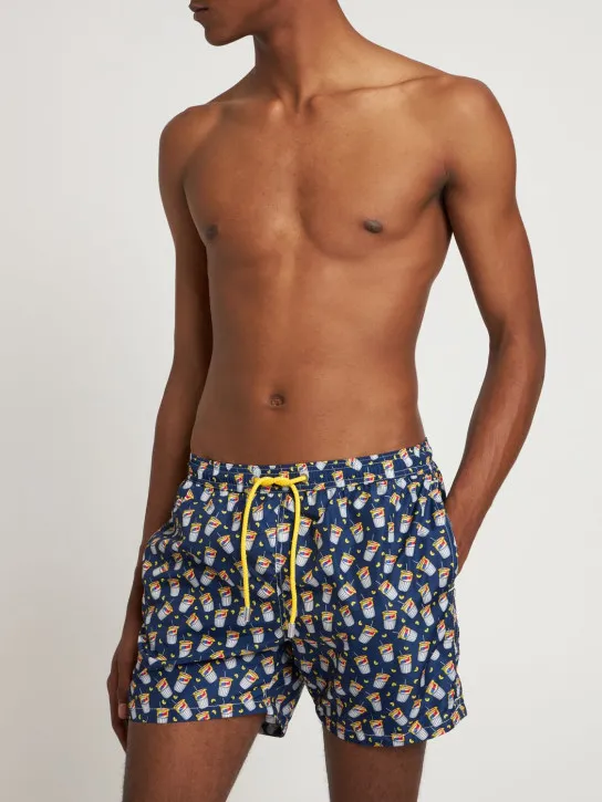 Mc2 Saint Barth   Micro Esta Thé print tech swim shorts 