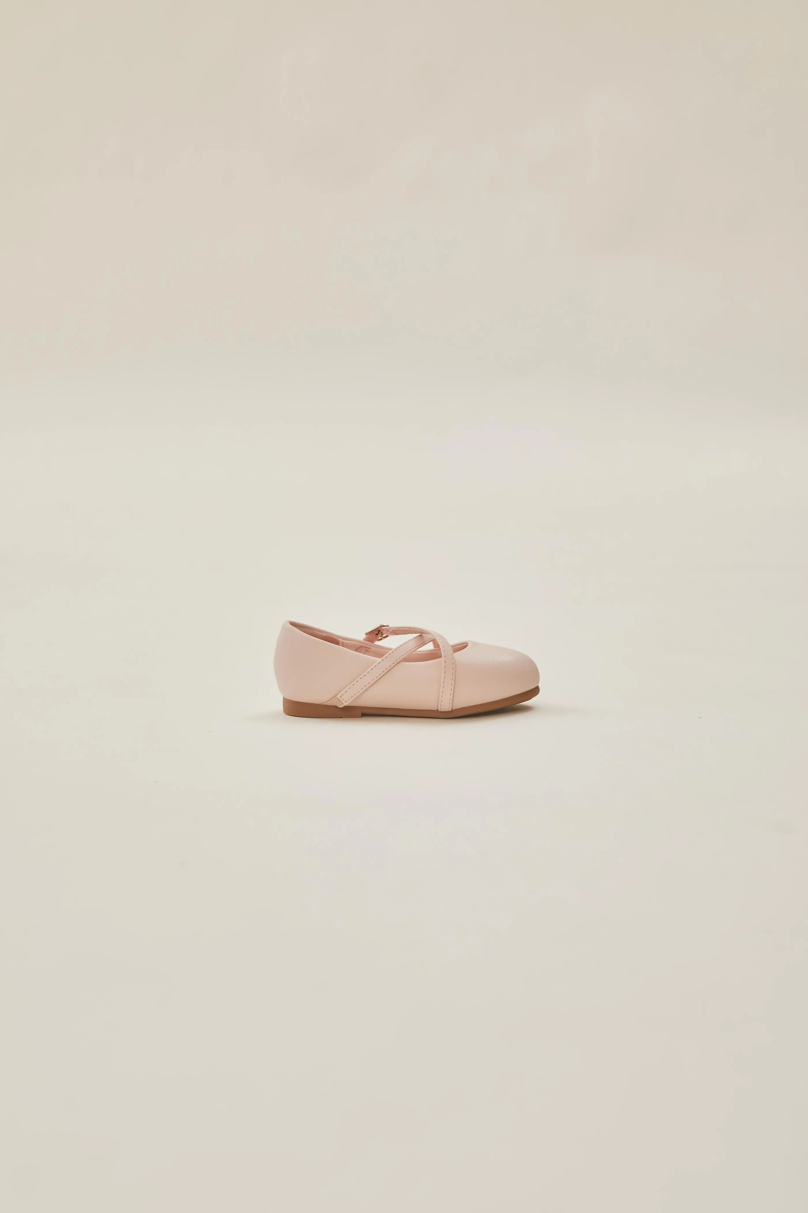 Mini Girl's Ines Cross-Strap Pumps in Blush