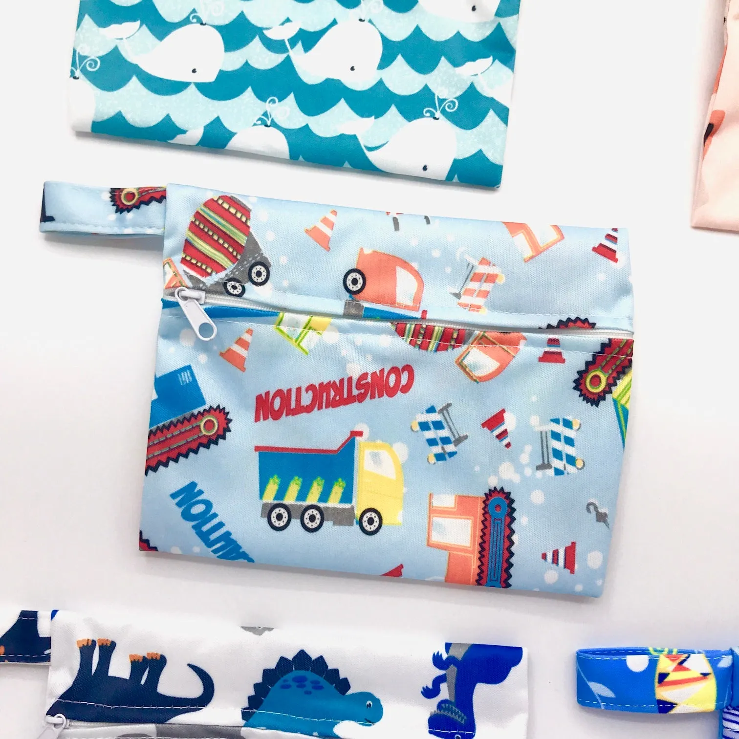Mini Wetbag - Diggers at Work (Blue)