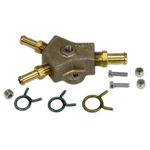 Moroso Aluminum "Y" Fuel Block - 1/2" Hose Inlet w/ Two 3/8" Hose Outlets