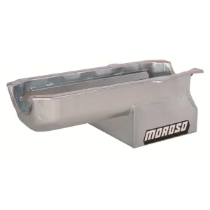 Moroso Sportsman Series Oval Track Wet Sump Oil Pan - Black Zinc Finish - Pre-1980 SB Chevy Blocks w/ 2-Piece Rear Main Seal or 1980-85 Blocks w/ Passenger-Side Dipstick