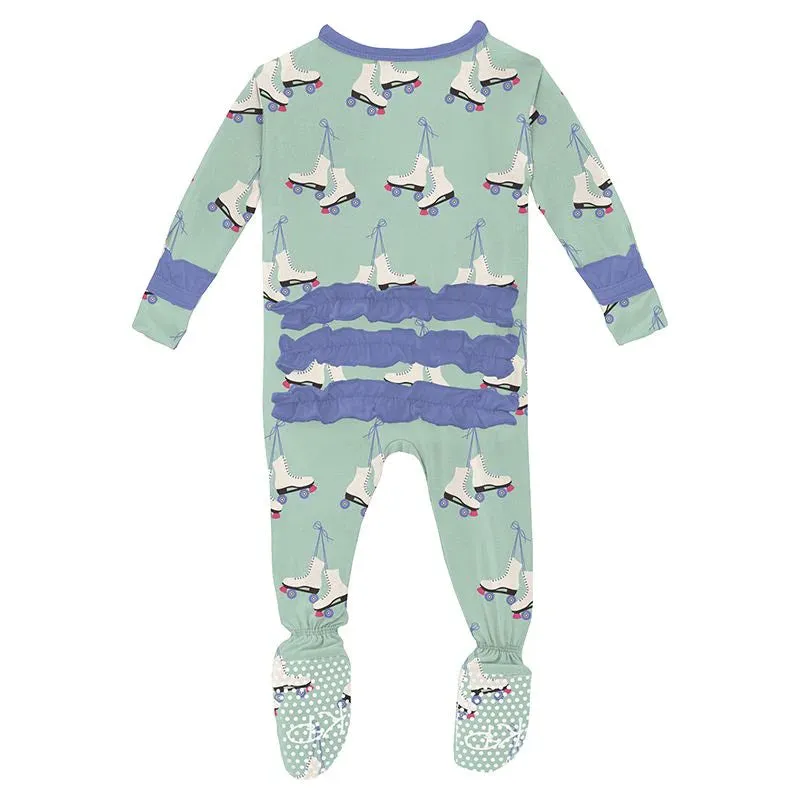 Muffin Ruffle Zip Footie Pistachio Roller Skates