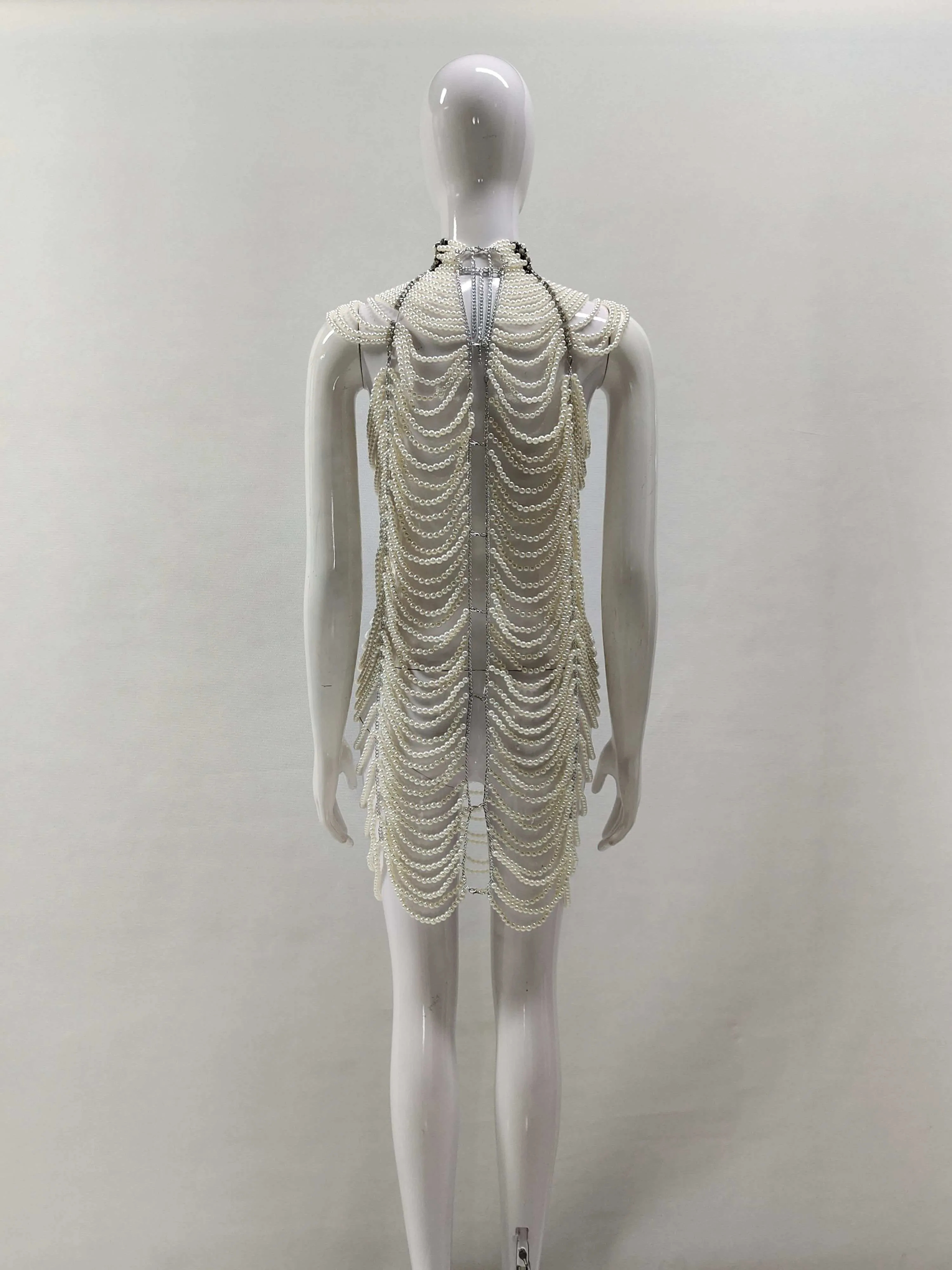 Multi Wear Pearl Chain Dress 2