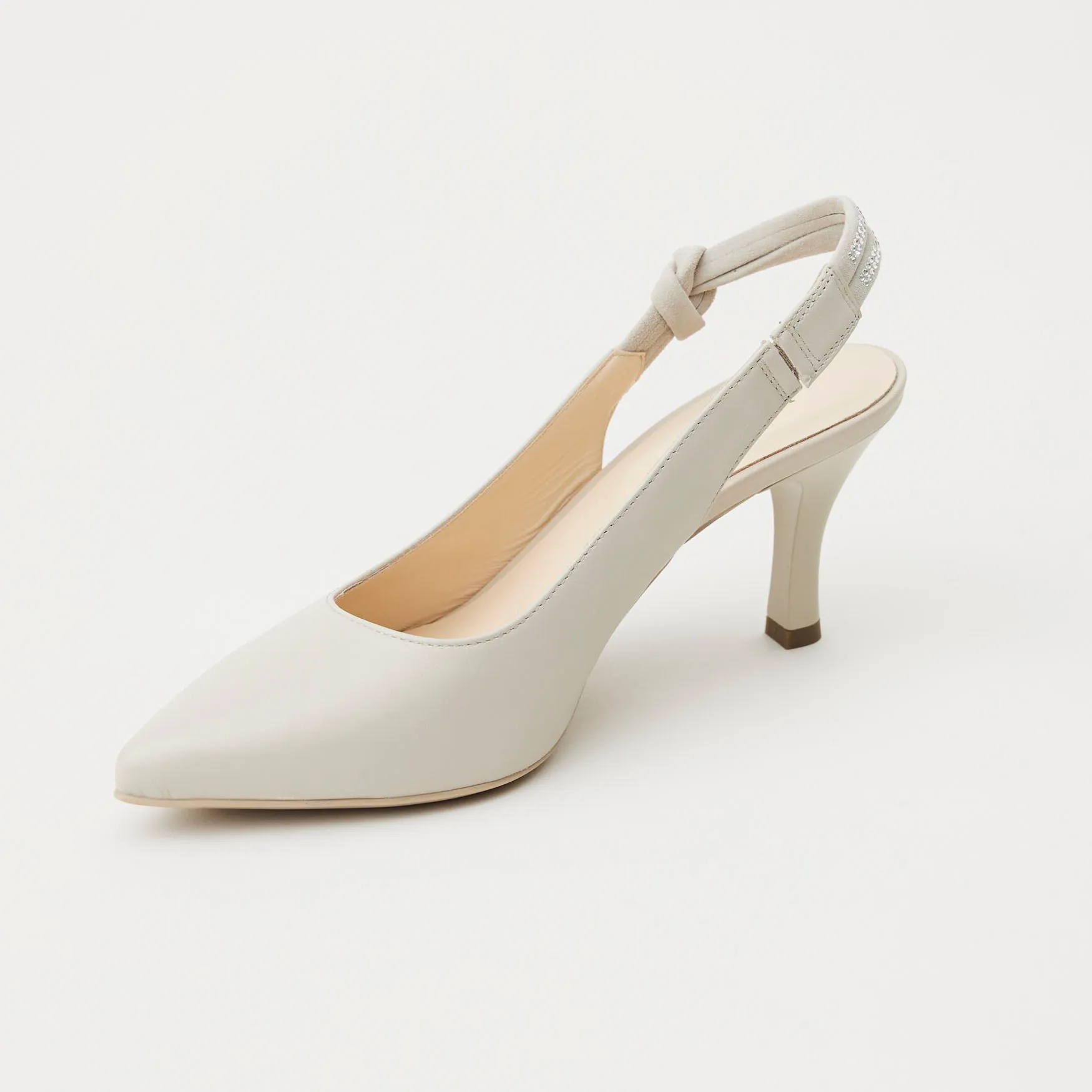 NeroGiardini Beige Leather Slingback Shoes