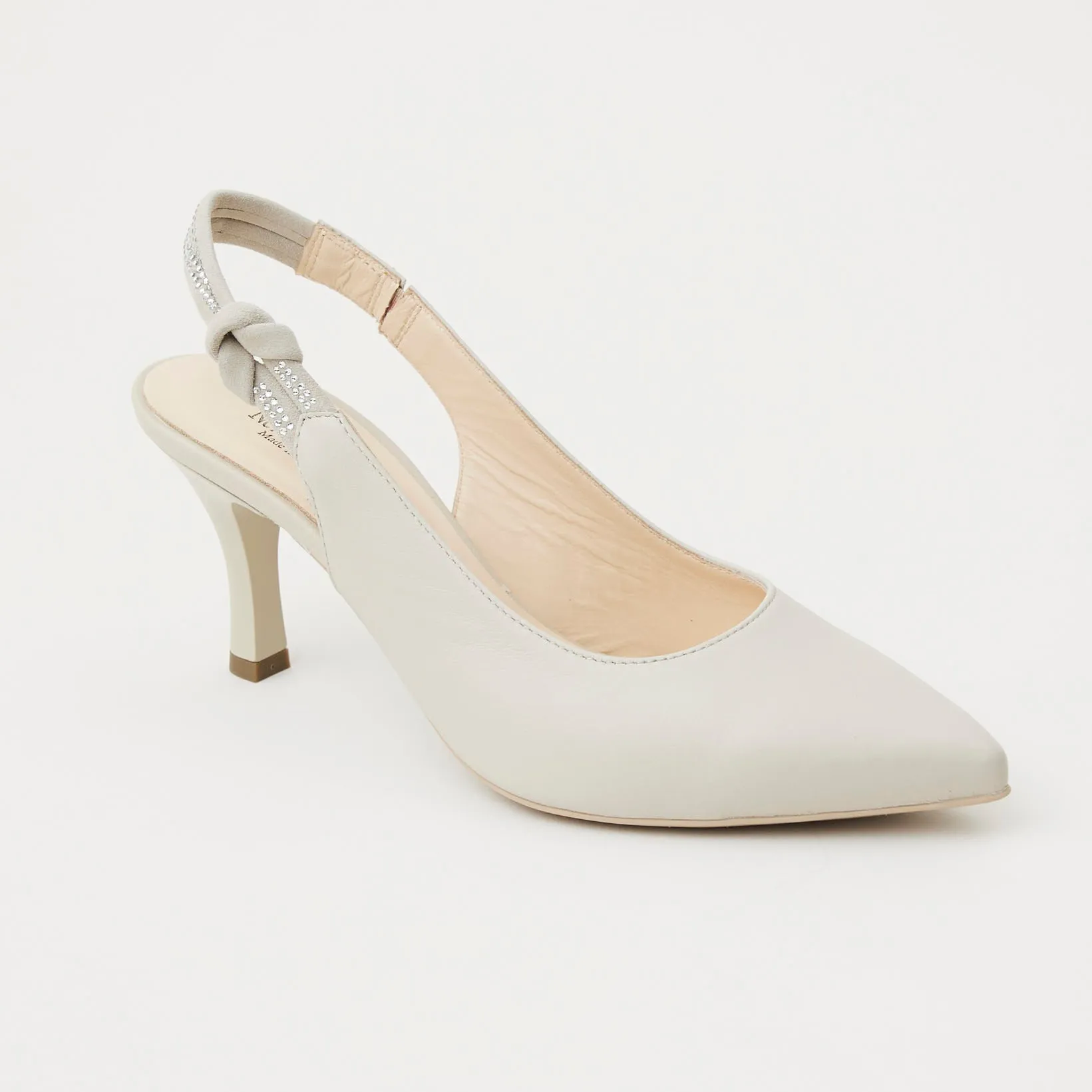 NeroGiardini Beige Leather Slingback Shoes