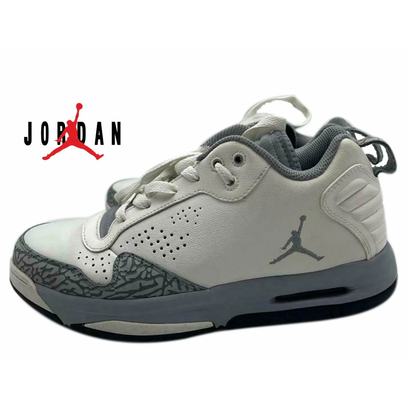 NIKE Men’s Air Jordan After Game II White Stealth Basketball Shoes 487002-102