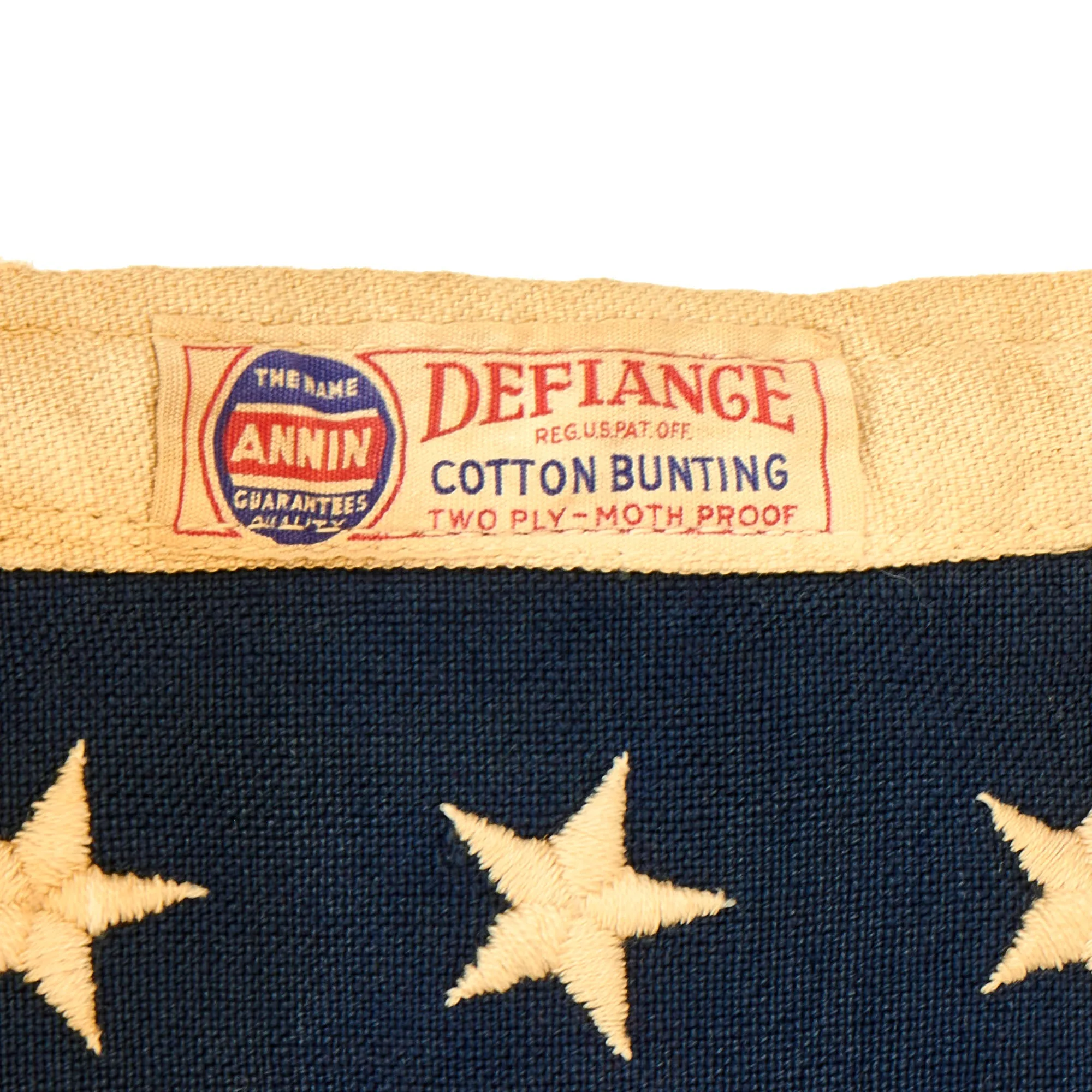 Original U.S. WWII Operation Neptune “D-Day” Allied Naval Invasion of Normandy Tank Landing Ship LST-383 “Battle Worn” 48 Star American Flag - 37” x 24”