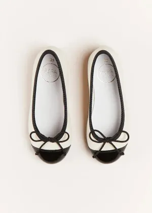 Patent Toe Ballerina Shoes in Cream (24-34EU)