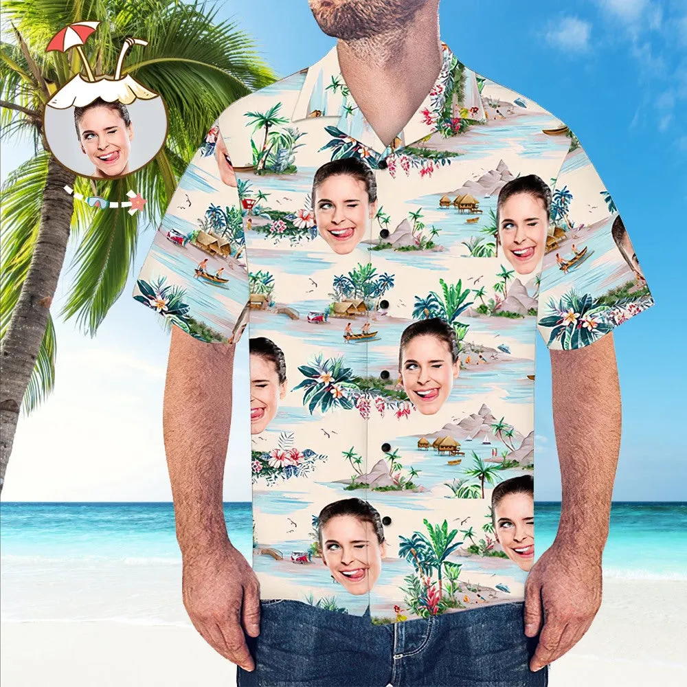 Personalized Face Hawaiian Shirt - Mountain