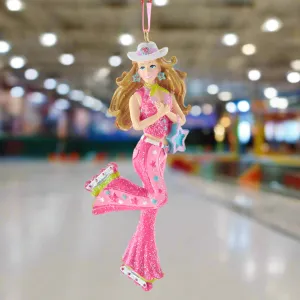 Pink Rollerskating Doll Ornament