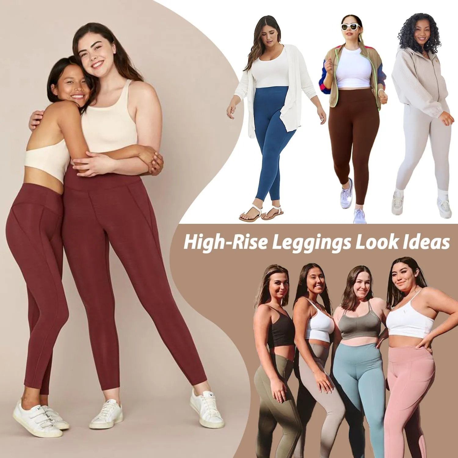 Plus Size XL Leggings 2-Pack: Black & Starry Night, High Waisted Tummy Control