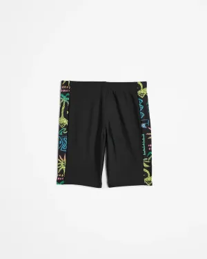 popular  Boys Spliced Print Swim Jammer